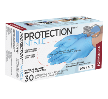 Gants tout-usages jetables Protection - Nitrile, 30 unités, grand/très  grand, Bleu – Formedica : Accessoires médicaux