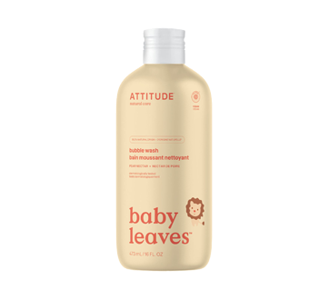 Baby Leaves bain moussant nettoyant naturel, 473 ml, nectar de poire –  Attitude : Bébé