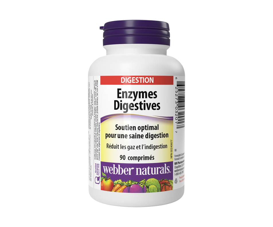 Enzymes digestive, 90 unités Webber Naturals Digestion Jean Coutu