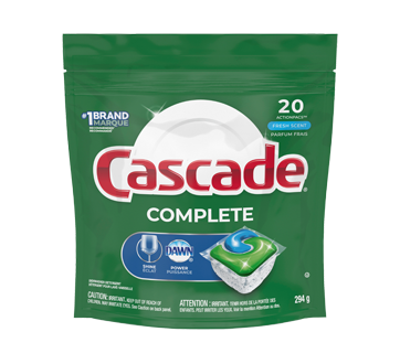 Image 5 du produit Cascade - Complete ActionPacs sachets de détergent pour le lave-vaisselle, parfum frais, 20 unités