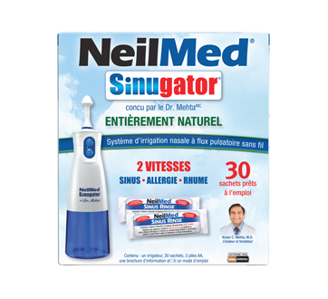 Sinugator système d'irrigation nasale à flux pulsatoire sans fil, 1 unité –  NeilMed : Vaporisateur nasal