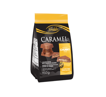 Carrés chunky au chocolat au lait et caramel, 160 g