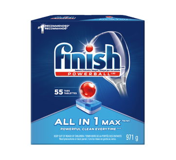 Powerball all in 1 Max détergent pour lave-vaisselle, 55 unités – Finish :  Savon à vaisselle