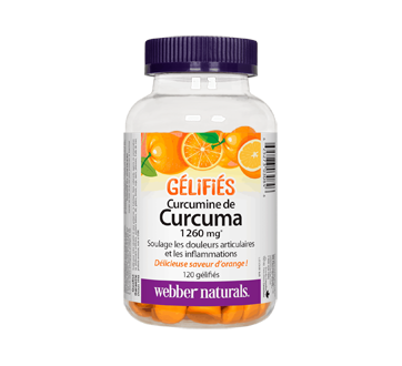 Curcumine de Curcuma 1 260 mg orange gélifiés, 120 unités – Webber Naturals  : Bien-être