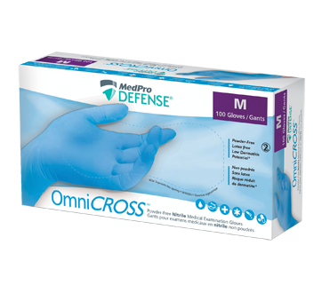 Omnicross gants pour examens médicaux en nitrile non poudrés, 100 unités,  moyen – MedPro Defense : Accessoires médicaux