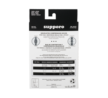 Image 2 du produit Supporo - Bas de contention aux genoux 15-20 mmHg, Tic Tac Toe - grands, 1 unité