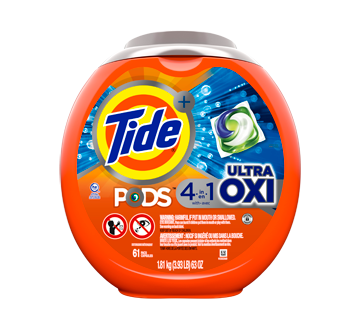 Pods Ultra Oxi capsules de détergent à lessive liquide, 61 unités/61 units  – Tide : Détergent