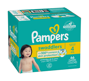 Image 2 du produit Pampers - Swaddlers couches pour bébés actifs, taille 4, 66 unités