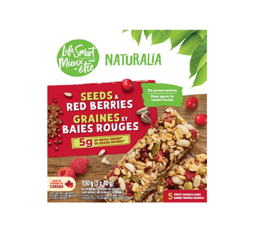 Naturalia barres granola, graines et baies rouges, 150 g