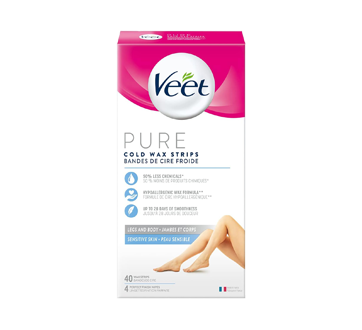 Pure bandes de cire pour les jambes et le corps, 44 unités