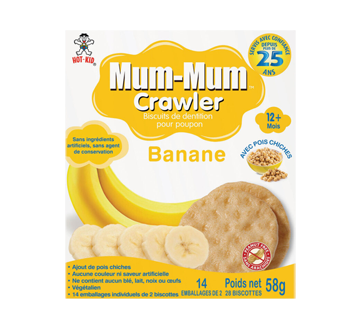 Baby Mum-Mum biscuits de dentition pour poupon, banane, 58 g