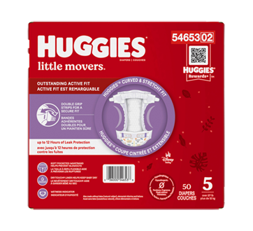 Couches pour bébés Huggies Little Movers Plus, taille 5, 144 couches