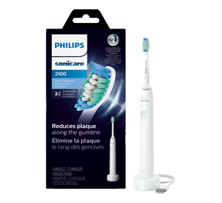 2100 brosse à dents électrique rechargeable, blanc menthe, 1 unité