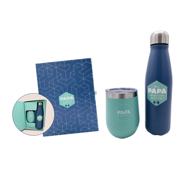 Coffret bouteille isotherme et tasse isotherme « Papa fort », 2 unités