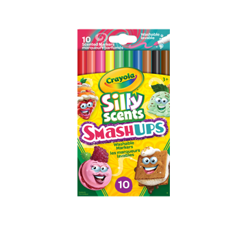 Silly Scents Smash-Ups marqueurs lavables fins, 10 unités