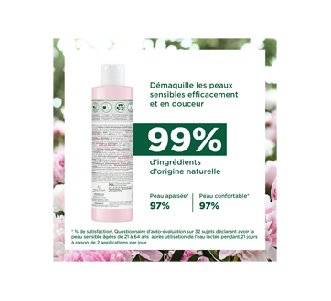 Image 2 du produit Klorane - Eau lactée démaquillante à la pivoine bio pour peaux sensibles, 200 ml