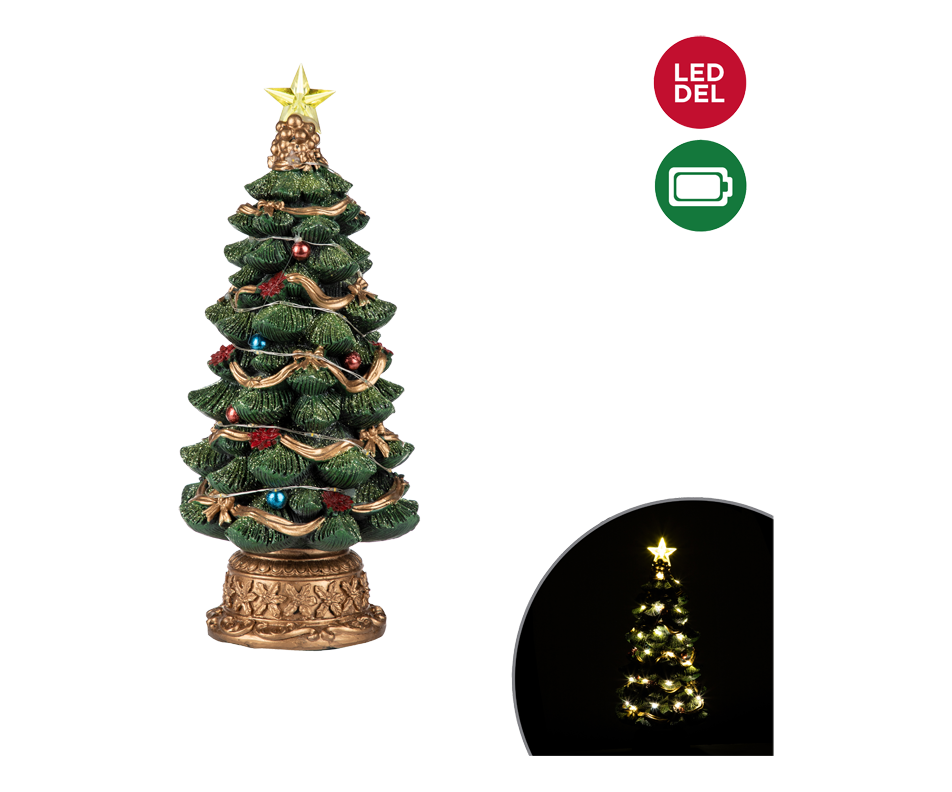 Sapin de Noël en polyrésine avec lumieres à DEL, 1 unité Danson Décor