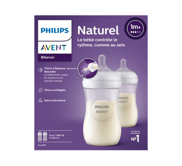 Image 4 du produit Philips Avent - Biberons 260 ml avec tétine à réponse naturelle débit 3, 1m+, 2 unités