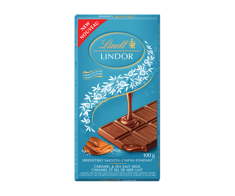 Lindor Tablette De Chocolat Au Lait Caramel Et Sel De Mer 100 G Lindt Barre Grand Format 7900