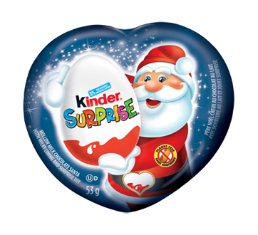 Père Noël creux au chocolat au lait avec jouet surprise, 53 g – Kinder :  Boite