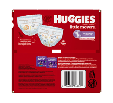 Couches pour bébés HUGGIES Little Movers, Emballage Econo Tailles: 3-7