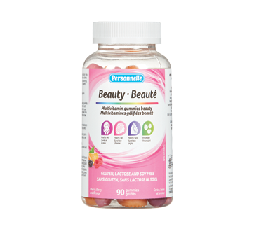 Multivitamines gélifiées Beauté, cerise, baies et orange, 90 unités