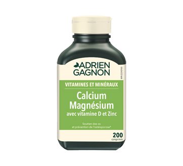 Calcium magnésium avec vitamine D et zinc, 200 unités