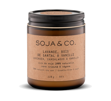 Bougie, lavande, bois de santal et vanille, 8 oz