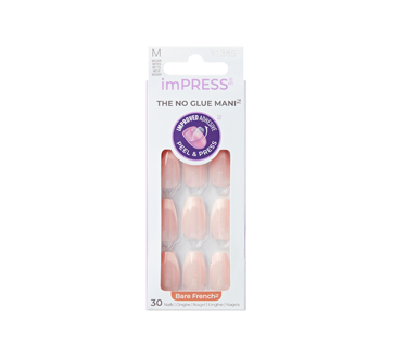 ImPress-Ongles à pression manucure française, Genuine - moyens - ballerine, 30 unités