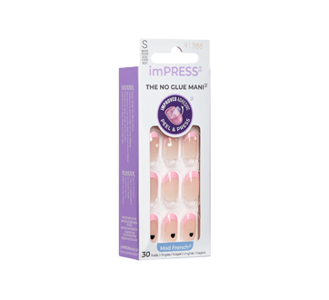 Image 2 du produit Kiss - ImPress-Ongles à pression manucure française, Ditto - courts - ovale, 30 unités