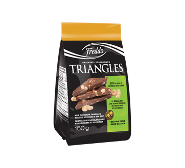 Triangles au chocolat au lait et soja grillées salées, 150 g