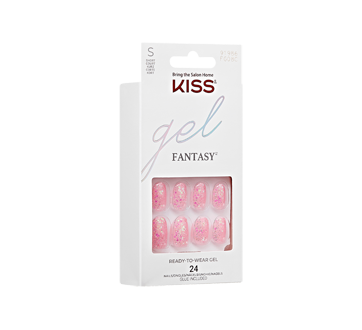 Image 2 du produit Kiss - Gel Fantasy ongles à pression, rose pailleté - court - ovale, 24 unités