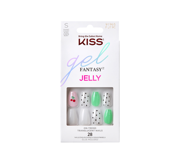 Gel Fantasy Jelly ongles à pression, Jelly Baby multicolore - courts - ballerine, 28 unités