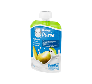 Image 3 du produit Gerber - Purée pour bébés et tout-petits faite avec du yogourt et des vrais fruits, poire, banane et yogourt, 92 ml