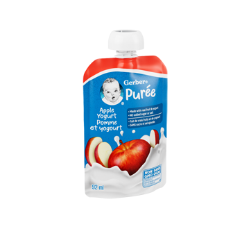 Image 2 du produit Gerber - Purée pour bébés et tout-petits faite avec du yogourt et des vrais fruits, pomme et yogourt, 92 ml