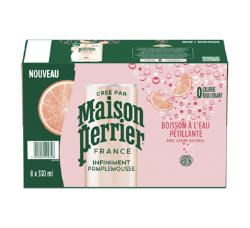 Image 4 du produit Maison Perrier - Infiniment Pamplemousse boisson à l'eau pétillante, pamplemousse, 8 x 330 ml