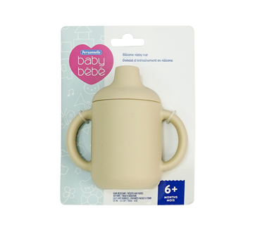 Gobelet d'entraînement en silicone pour bébés, beige, 1 unité