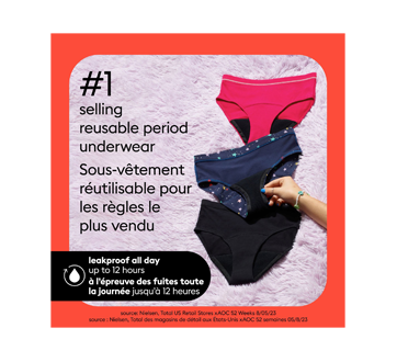 Image 5 du produit Thinx - Teens bikini antifuites pour les règles en coton, noir - taille 15-16, 1 unité