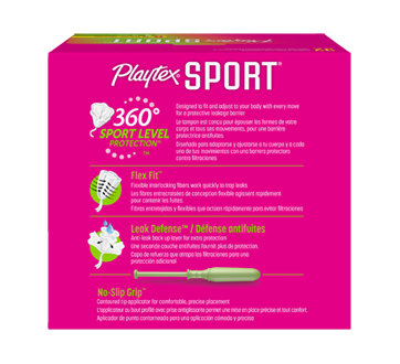 Image 2 du produit Playtex - Sport ensemble de tampons pour athlètes, absorption régulière et super, 32 unités