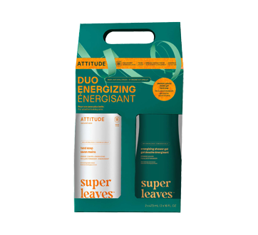 Coffret duo de soins corporels énergisants, feuilles d'oranger, 2 x 473 ml