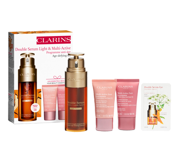 Double Serum Light Texture & Multi-Active coffret anti-âge, 4 unités