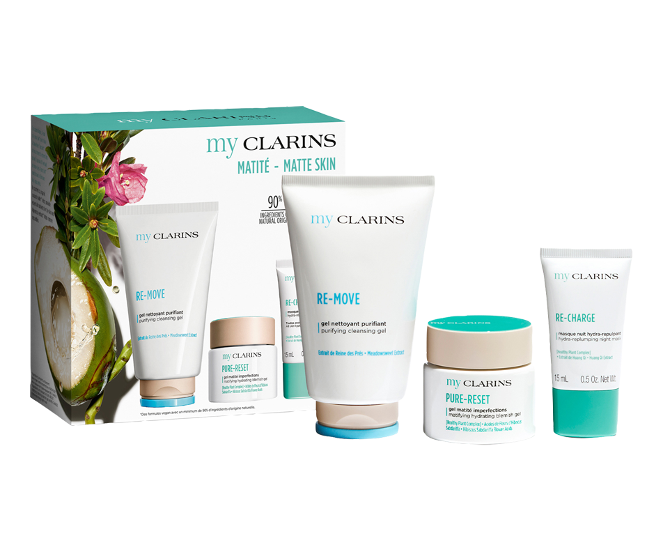 My Clarins routine matifiante coffret, 3 unités – Clarins : Coffrets ...