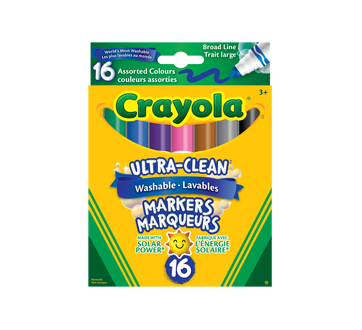 ultra clean marqueurs lavables a trait large 16 unites couleurs assorties crayola crayons de couleur jean coutu coloriage papillon
