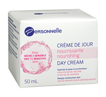 Crème de jour nourrissante, peau sèche à sensible, 50 ml – Personnelle :  Hydratant