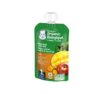 Image 2 du produit Gerber - Purée biologique pour bébés, mangue, pomme, carotte et chou frisé, 128 ml