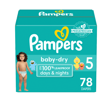 Couches Baby Dry, taille 5, format super, 78 unités – Pampers