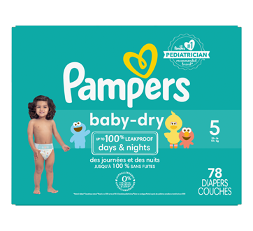 Couches Baby Dry, taille 5, format super, 78 unités – Pampers : Couche