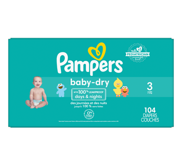 Couches Baby Dry 104 Unites Taille 3 Pampers Couche Jean Coutu