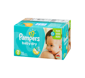 Couches PAMPERS Baby-Dry Taille 2 - x124 - Pack 1 mois - Mixte
