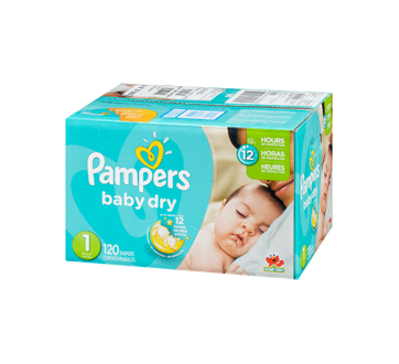 Couches Baby Dry, taille 1, format super, 120 unités – Pampers : Couche